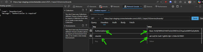 Header request configuration